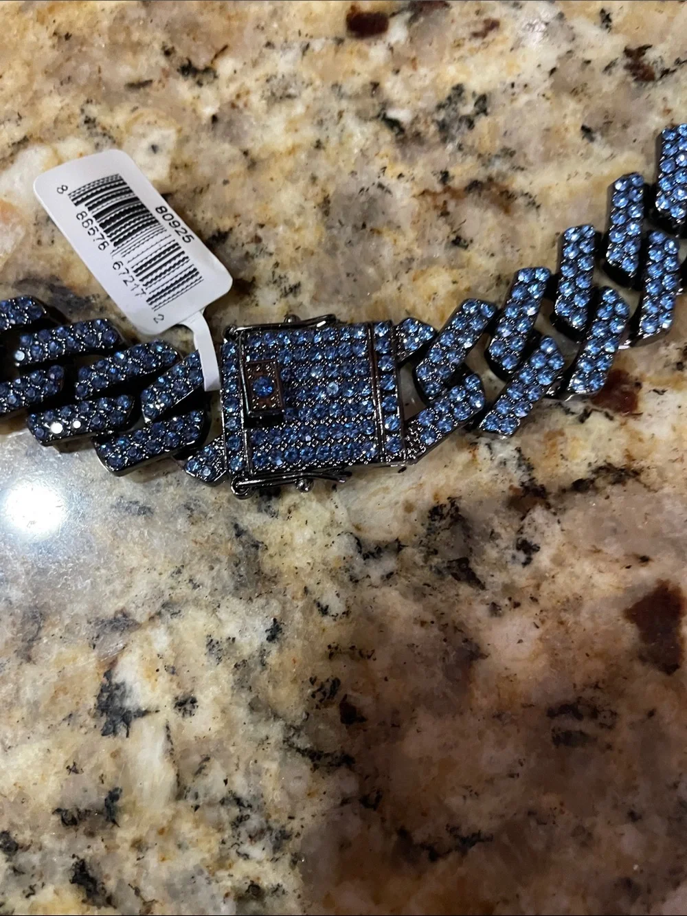 Invicta Blue Pavé Cuban Link Necklace